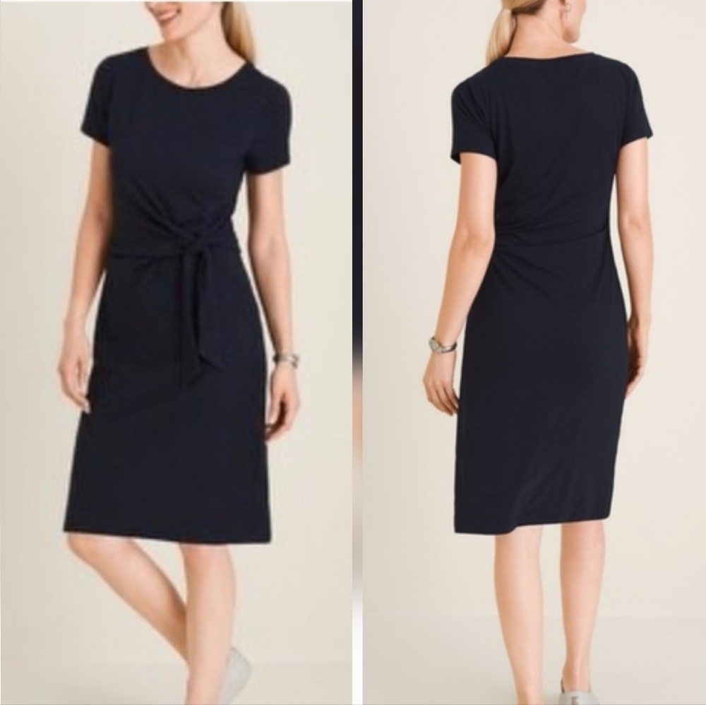 CHICO'S NAVY SNEAKER DRESS SZ 2(12-14)
